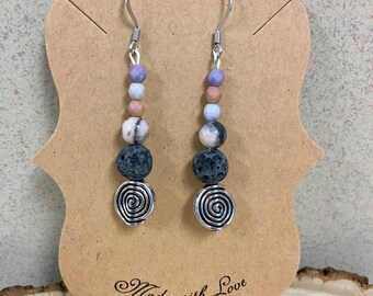 Hypoallergenic Aromatherapy Earrings, Essential Oil Diffusing Earrings, Diffusing Earrings, Lava Earrings, Lava Bead Earrings
