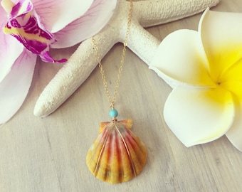 Sunrise Shell Necklace, Moonrise Shell Necklace, Hawaii Shell Necklace
