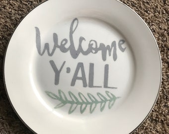 Welcome Y'all Hanging Plate