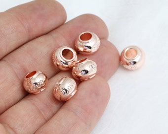 Inner 5,5mm Rose Gold Spacer Beads , Bracelet Charms, Rose Gold Beads, ROSE563
