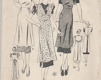 1930s Apron Pattern Butterick 7652 Size 14 Bust 32 (damaged)