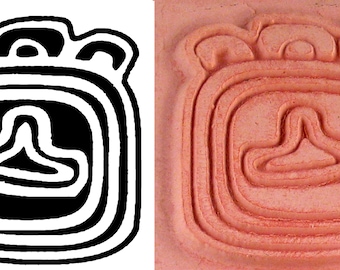 Mayan Glyph Codex Stamp #1 Design Tool for PMC Clay - Ceramic Clay - Polymer Clay - Textile Stamp - Scrap Booking Stamp - Mayan Glyph Codex