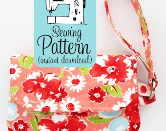 Fold Over Zip Wristlet PDF Sewing Pattern | Make a Foldover Style Clutch with a Zipper Closure and Wristlet Strap