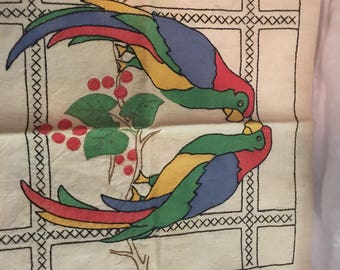 Vintage bird pillow case