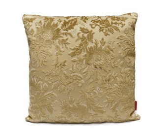 Luxury Cut Velvet Pillow, Vintage Fabric Cushion Cover, Throw pillow Cover 18x18, Cottage Chic couch pillow handmade by EllaOsix