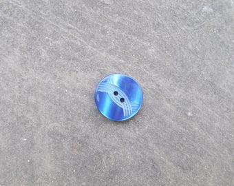 Fancy blue 18mm button