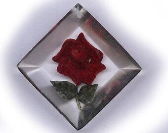 vintage CARVED LUCITE FLOWER pendant finding antique carved lucite shabby chic pendant bridal finding