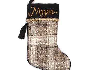 Personalised Plaid Christmas Stocking