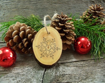 Rustic Snowflake Ornament. Christmas Ornament with Snowflake. Handmade Snowflake Ornament. Snowflake Ornament. Snowflake Tree Ornament.