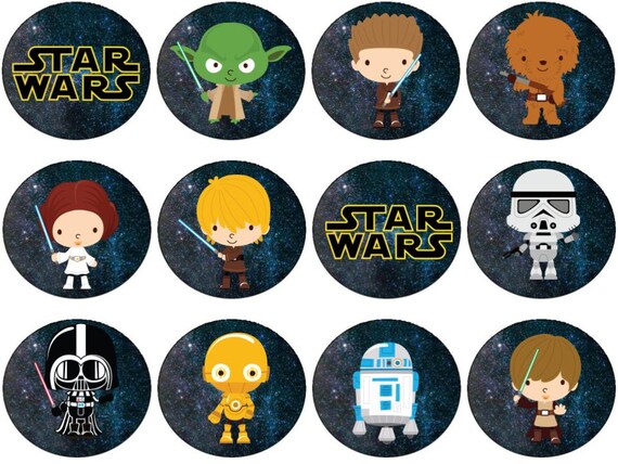 star wars cartoon cupcake toppers