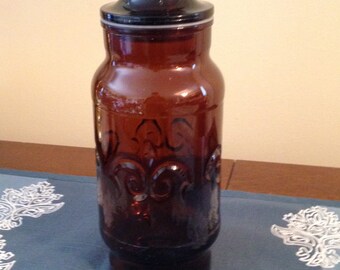 Vintage Brown Glass Apothecary Jar