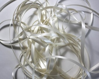 1/4" Double Faced Satin Ribbon - Ivory - 100 yard Spool