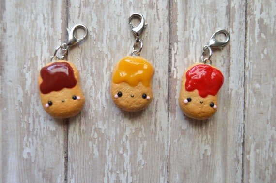 Kawaii Chicken Nugget Charm Kawaii Food Clay Charm Cute