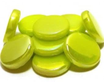 18mm Round Gloss - Lime Green Pearlised - 50g
