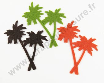 Felt Palm - Brown green brick - x 3 pcs