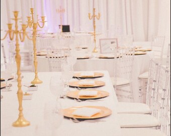 Tall Wedding Candle Candelabras 5 arm Shabby Candle Holder 26" Set of 10