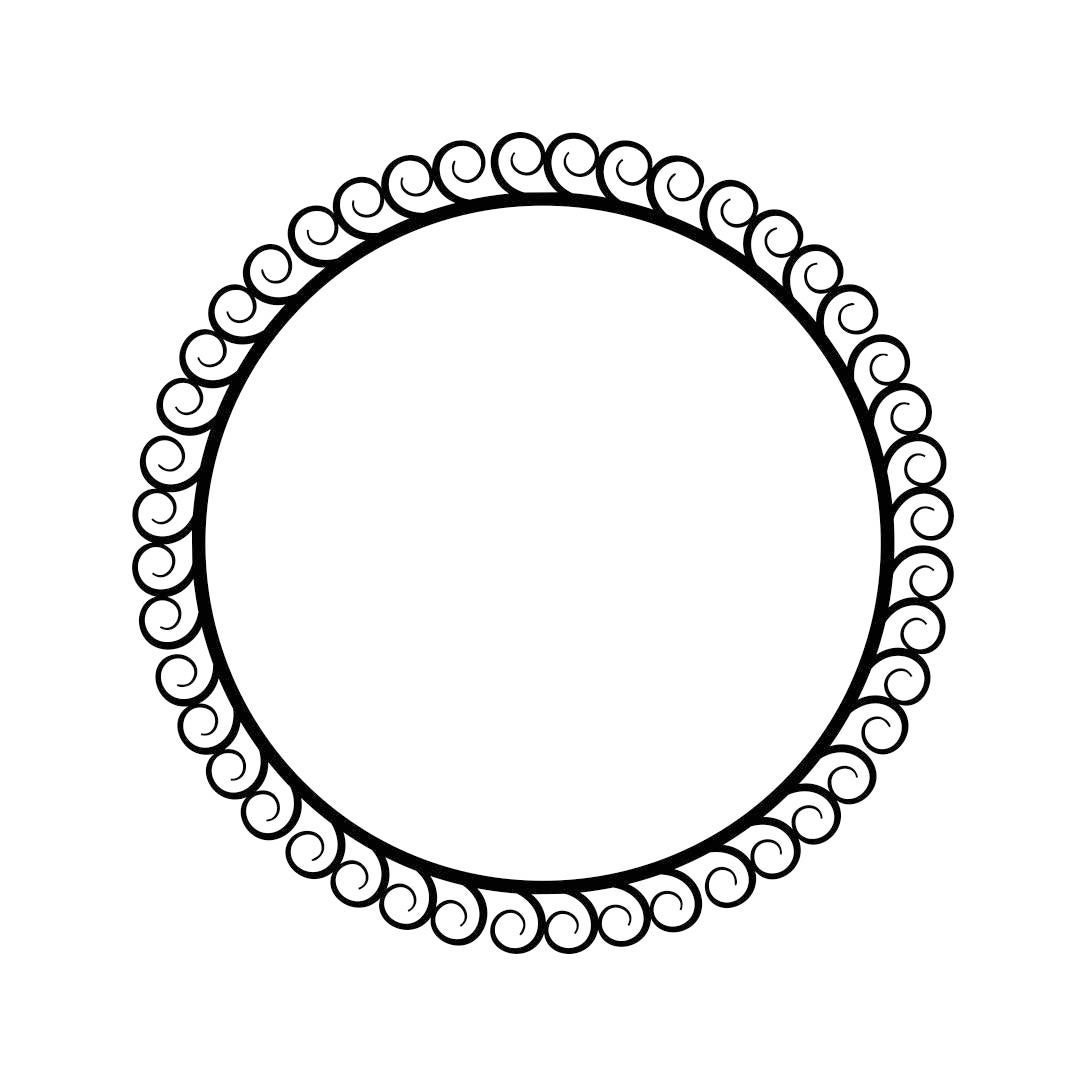 Download Vintage Frame Circle Monogram Graphics SVG Dxf EPS Png Cdr ...