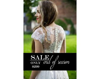 End of season SALE, Beautiful wedding dress size M, US 8, UK 10, Eur 38 Lace wedding dress, Vintage brides dress, Elegant lace wedding dress