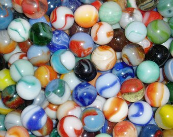 100 Antique Marbles, 1920's-1950's, Peltier, Akro, Vitro, Master, Marble King, Etc. Worth Hundreds of Dollars
