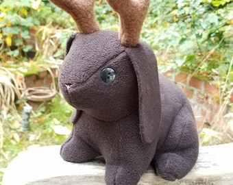Customizable Jackalope Bunny Rabbit Stuffed Animal Plushie Toy