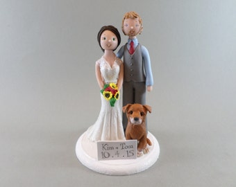 Bride & Groom Custom Wedding Cake Topper