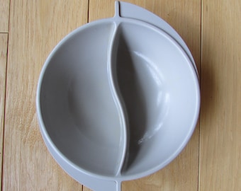Vintage Mid Century Boonton Melmac Divided Gray Bowl
