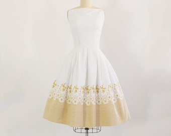 1950s Floral Cotton Sundress | Small (34B/25W)