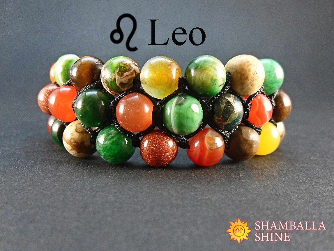 Zodiac Leo bracelet Natural stone bracelet Gemstone