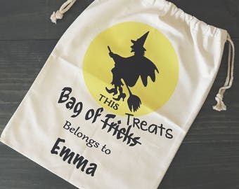 Halloween Candy Sack, Halloween Tote, Personalized Halloween Candy Sack, Trick or Treat Candy Bag