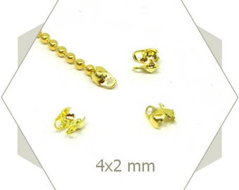 120 caps AG03X2 1.2 mm or 1.5 gold ball chain