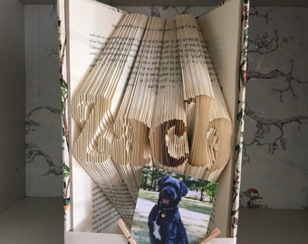 DIY folded book with name of choice