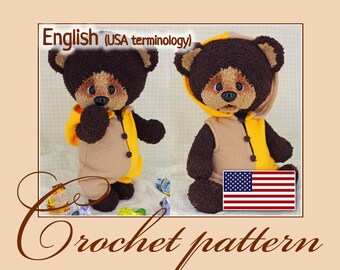 Tishka – the teddy-bear - Amigurumi Crochet Pattern PDF file by Anna Sadovskaya