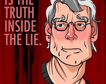 Stephen King, Quote, Digital Print, Art Print, Caricature
