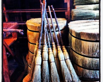 Child Size Witch Besom in your choice of Natural, Black, Rust or Mixed Broomcorn - Kids Broom - Miniature Witch's Broom