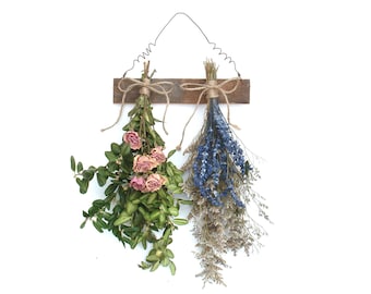 Dried Flower Rack, Dried Roses, Farmhouse Decor, Dried Flower Arrangement, Wall Decor, Shabby Farmhouse, Cottage Decor, French Country Chic