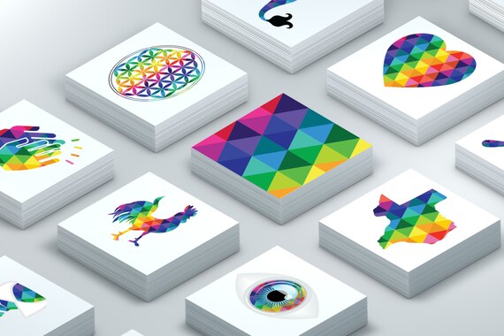 Memory Card Game for All Ages Bright Colorful Geometric Rainbow Cards Fun Game Gifts Toys for Kids