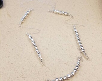 30" sterling silver chain and bead necklace