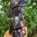 Statue dragon ergonite Amethyst made from gems, resin, brass, aluminium, copper and steel