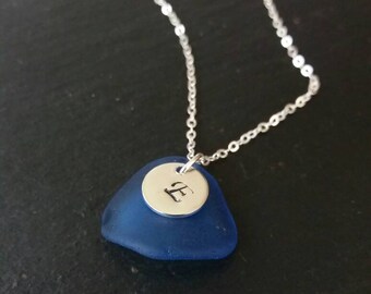 Blue Sea Glass Necklace Beach Glass Necklace Sea Glass Pendant Sea Glass Jewelry Beach Jewelry Ocean Jewelry Beach Necklace Blue Sea Glass