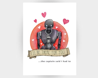 Love Card - A6 Card - Anniversary Card - Anniversary for Him - Funny Love Card - Silly Anniversary - Nerdy Card - Rogue One