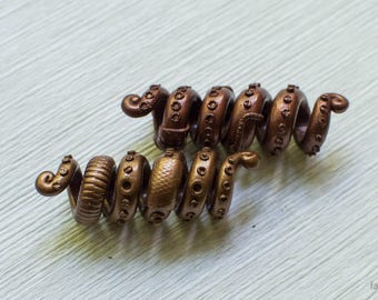 Dread beads "Tentacles steampunk" /dread accessories/ dreadbeads