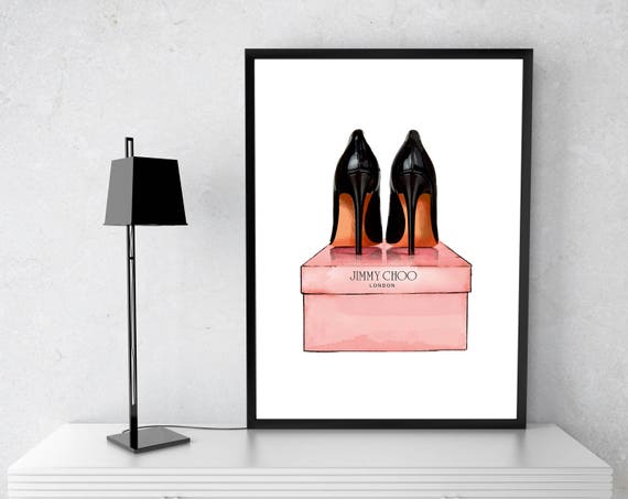 Jimmy Choo shoes poster. Jimmy Choo print Fashion Art Shoes