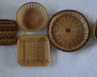 Woven Rattan Wall Basket - Round Wicker Wall Basket - Boho Decor