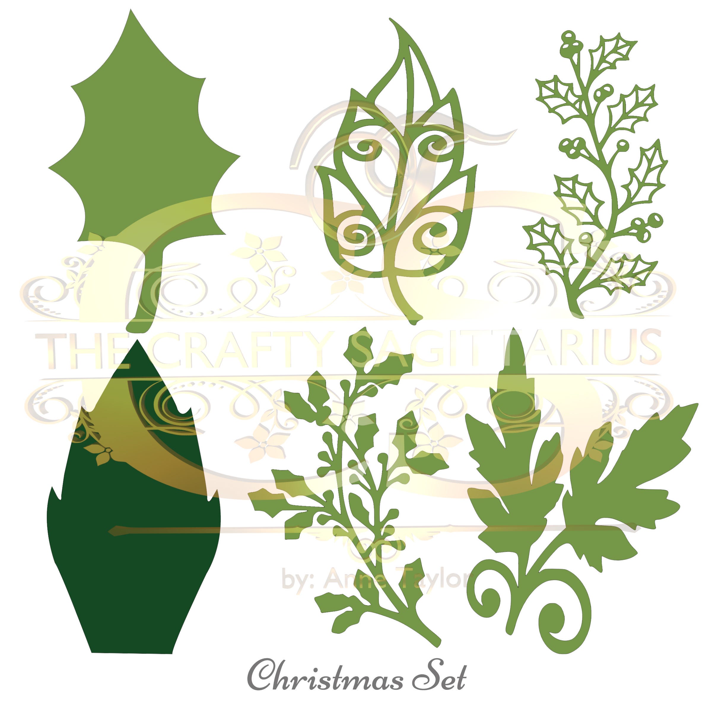 Download Svg/PNG Christmas set different Leaves for Paper Flowers