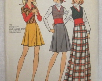 Vintage 1960s Butterick 6771 Wrap Skirt and Top Sewing Pattern -Size 16 Uncut