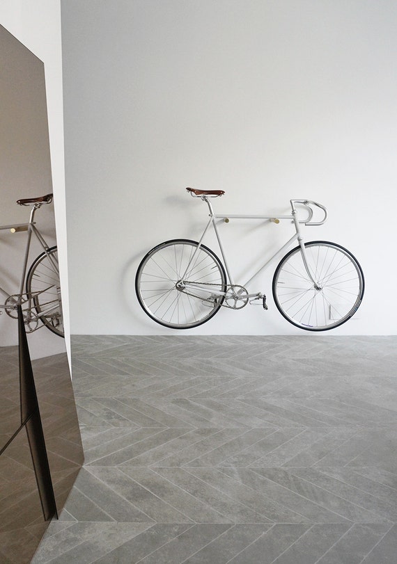 wooden bike hook // OAK WOOD // BRASS