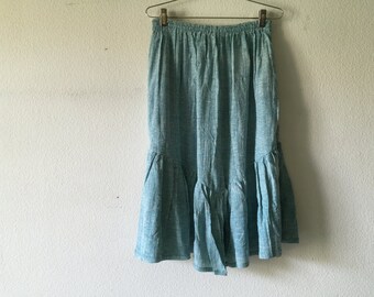 FREE SHIPPING - Vintage 70s India Cotton Gauze Skirt Boho Hippie