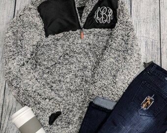Monogram Sherpa Pullover