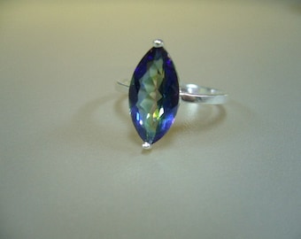 Rainbow Topaz Sterling Silver Ring Size 6.5