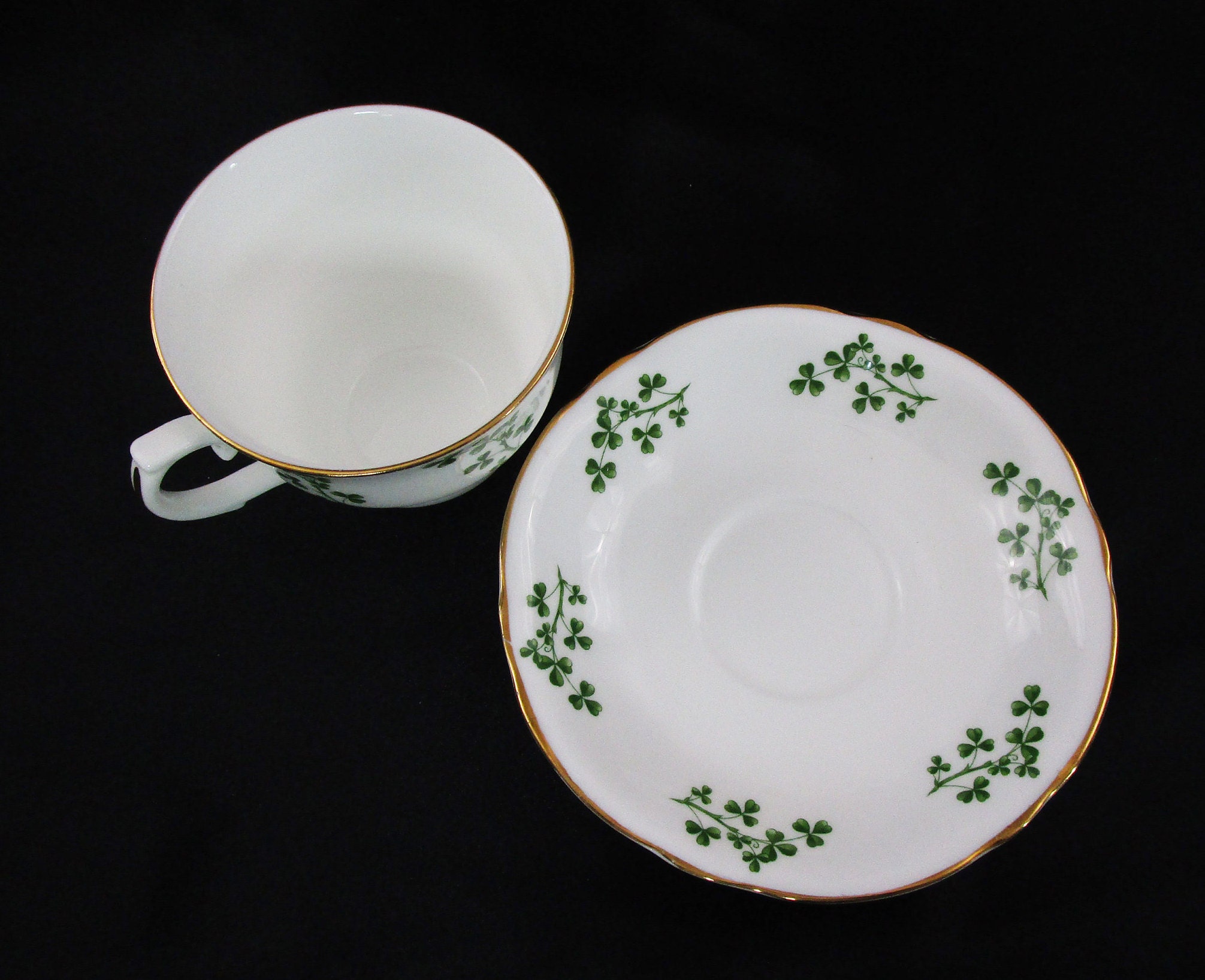 Vintage Arklow Irish Bone China Shamrock Tea Cup and Saucer Tea Cup
